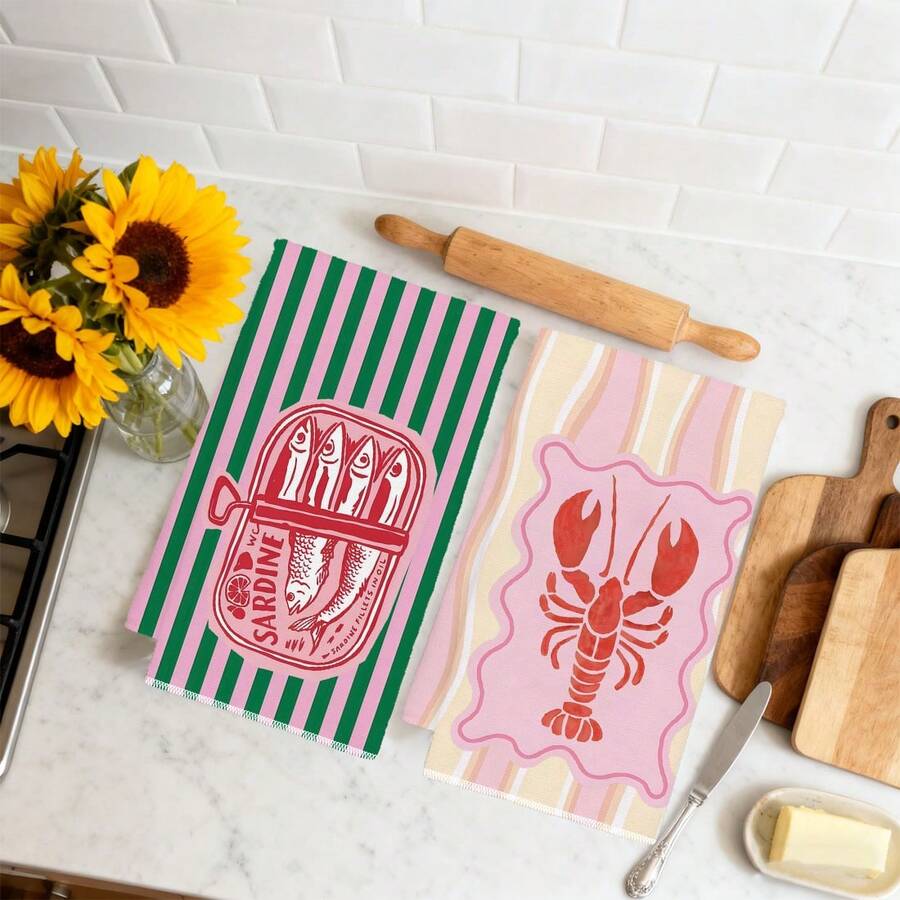2Pcs, Pink and Green Striped S - đánh giá và giá Home Cooking Cookbook